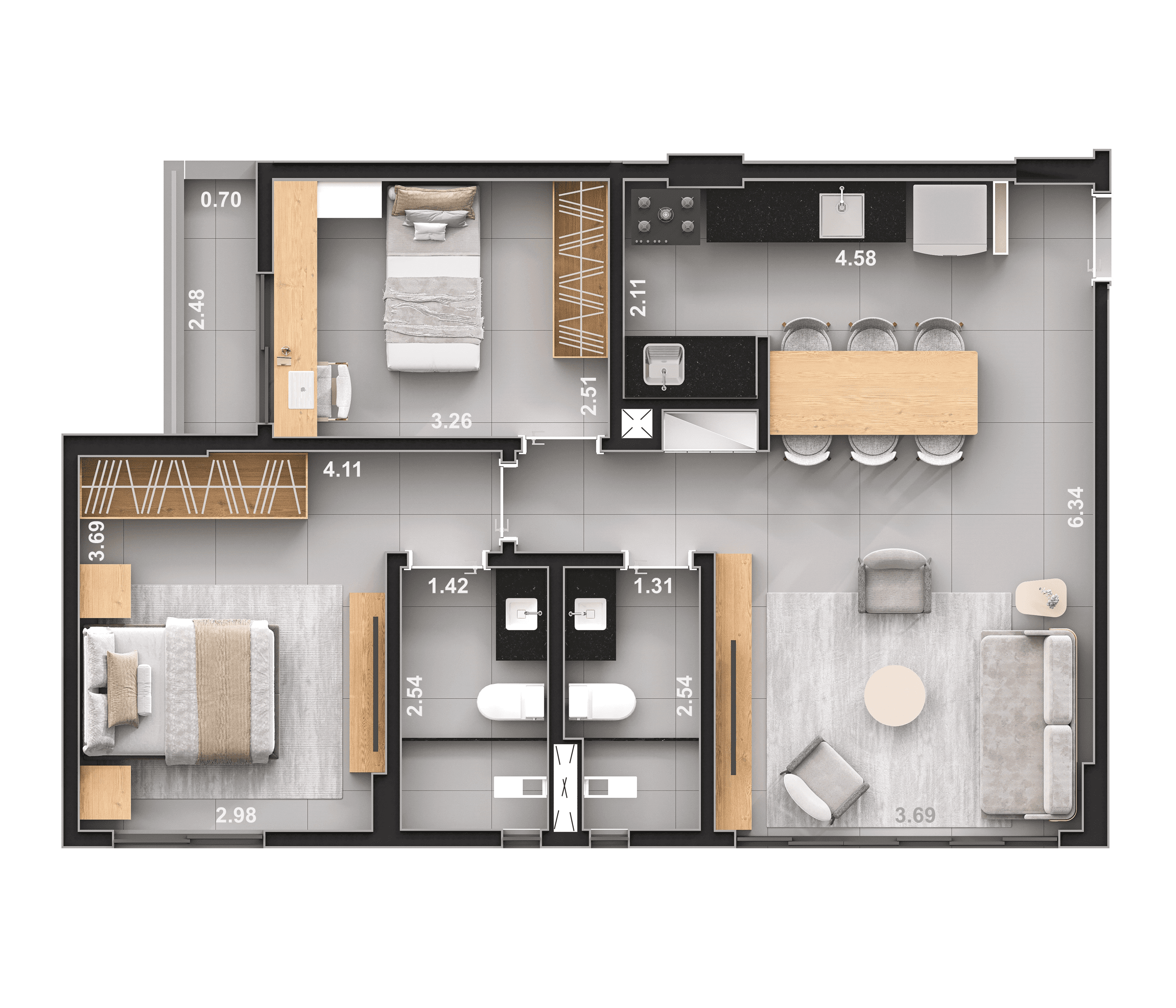 UH 2Q CANTO-PLANTA BAIXA COM COTAS